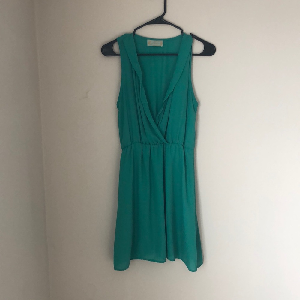 Teal mini dress